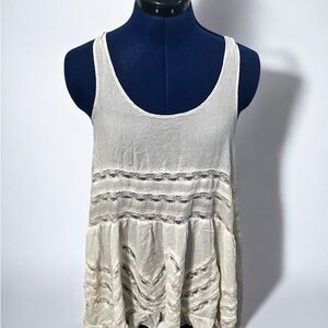 Free People  Cream Lace Trim Women's   Tunic Dress